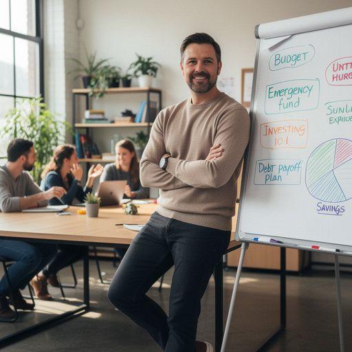 Könyvesbolt polcai tele személyes pénzügyi tervezőkkel, amelyek helyi vásárlók számára elérhetők a pénzügyi tudatosság növelésére.